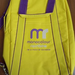 Monocolour yellow and purple backpack for laptop